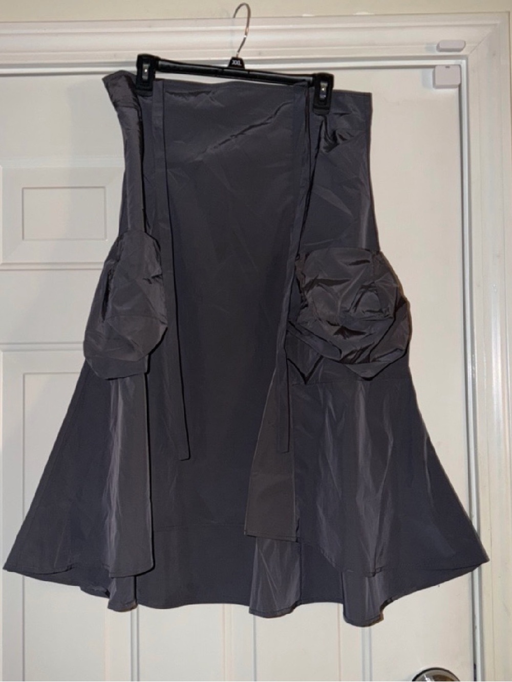 UNIF Dark Gray Midi Skirt with Rosette Accents. NWT